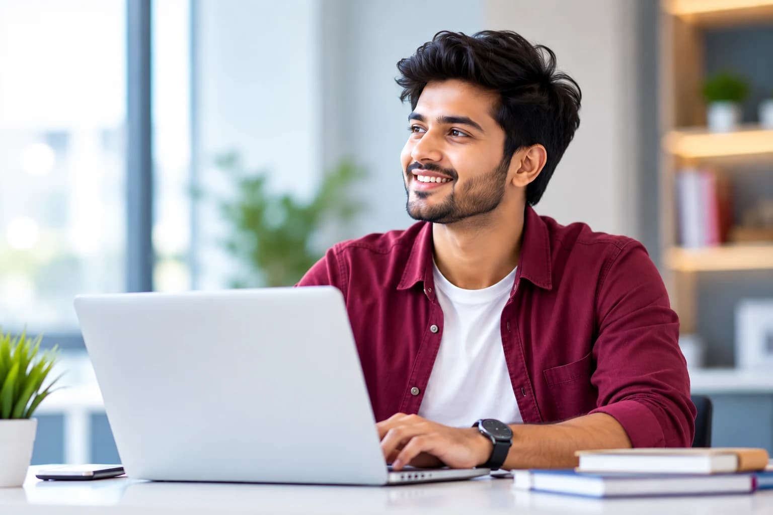 Student exploring international opportunities on a laptop